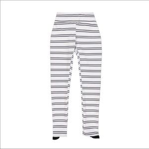 SAME Los Angeles White & Black Stripe Ruffle Cuff Leggings Size Small